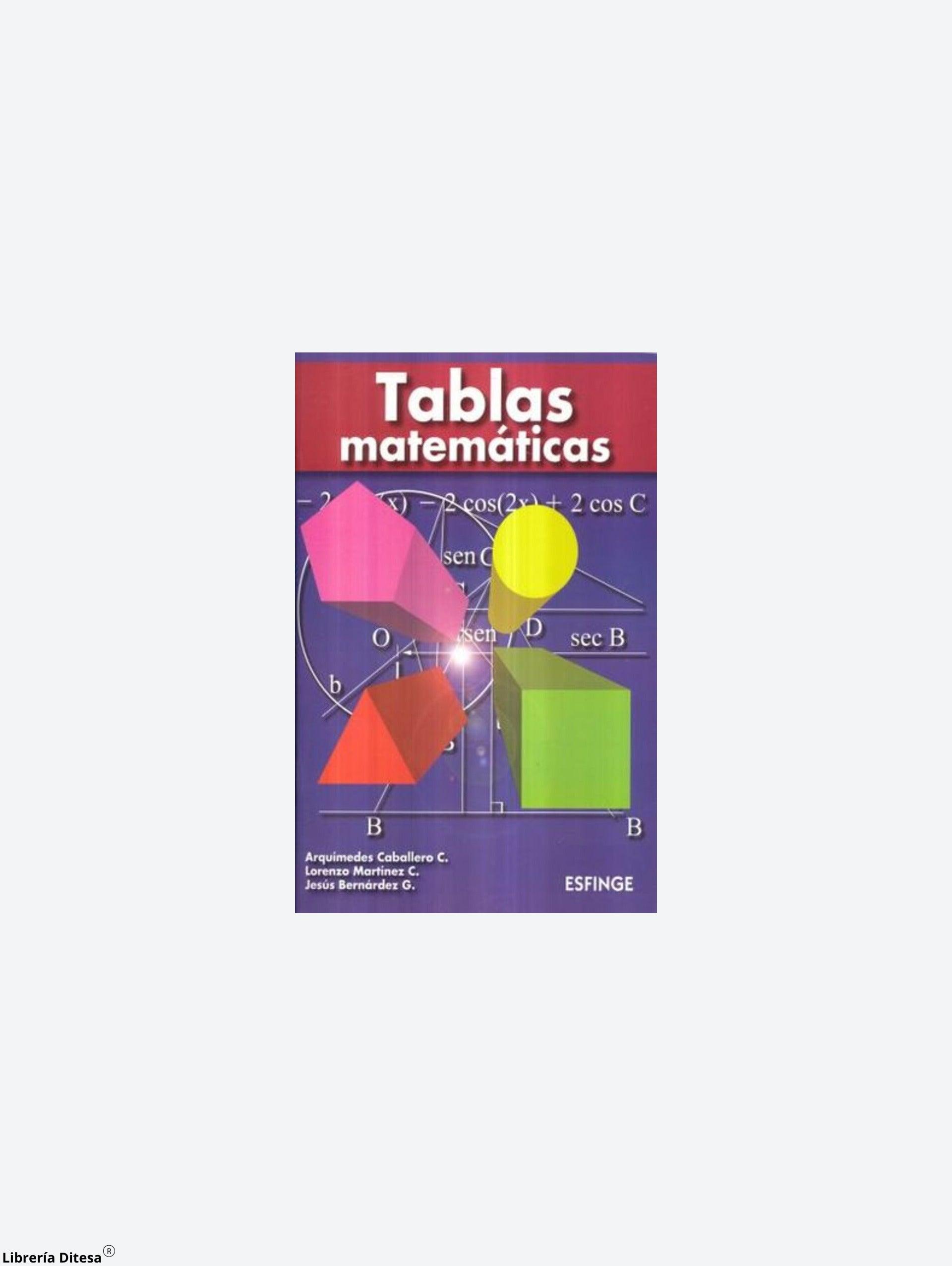 Tablas Matemáticas. Secundaria. - Librería Ditesa