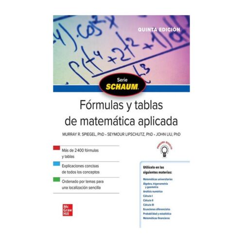 VS SCHAUM FORMULAS Y TABLAS DE MATEMATICA APLICADA 1ED (Libro Digital)